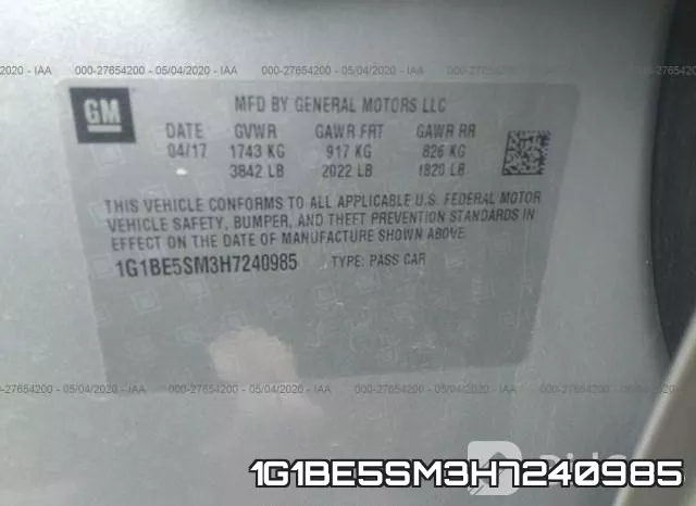 1G1BE5SM3H7240985 фото 10