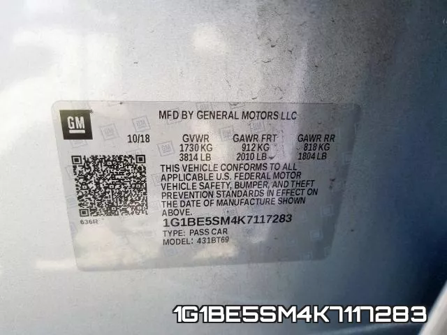 1G1BE5SM4K7117283 фото 2