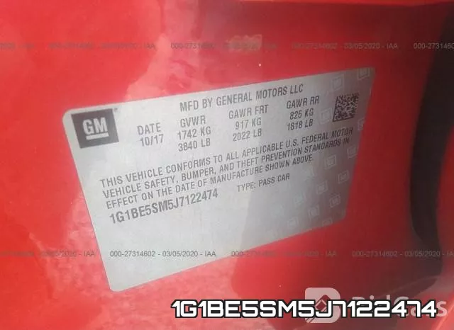 1G1BE5SM5J7122474 фото 10