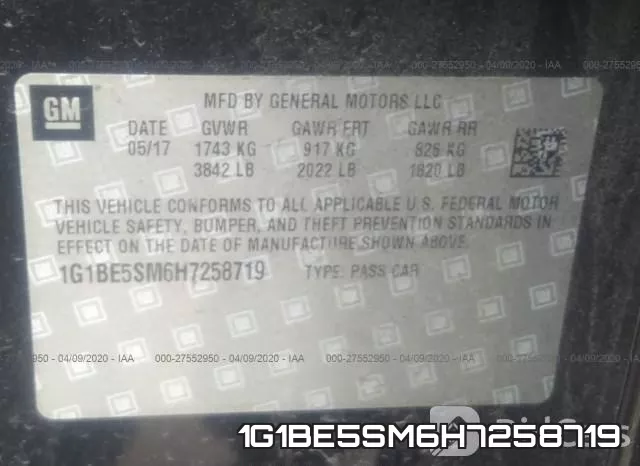 1G1BE5SM6H7258719 фото 10