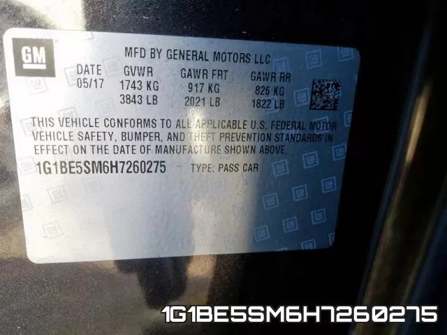 1G1BE5SM6H7260275 фото 2