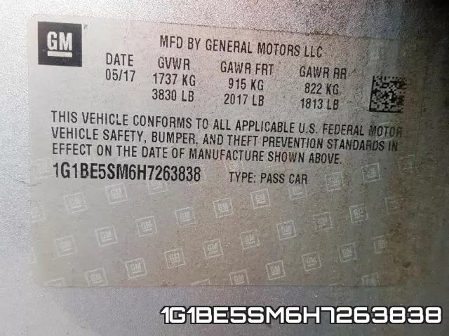 1G1BE5SM6H7263838 фото 2
