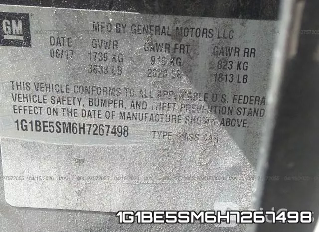 1G1BE5SM6H7267498 фото 10
