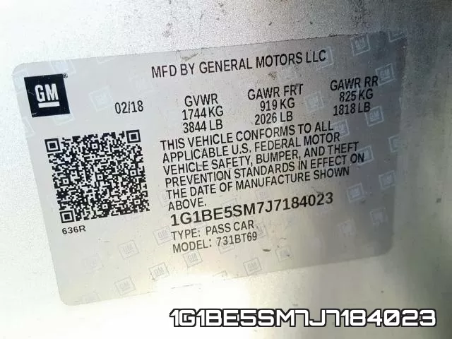 1G1BE5SM7J7184023 фото 2