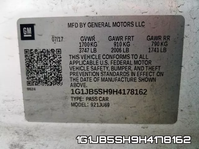 1G1JB5SH9H4178162 фото 2