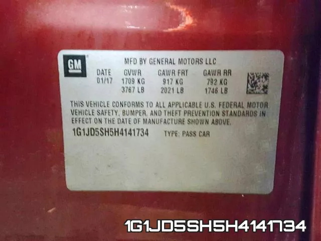 1G1JD5SH5H4141734 фото 2