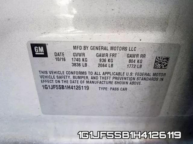 1G1JF5SB1H4126119 фото 2