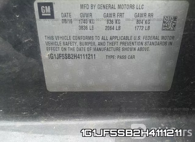 1G1JF5SB2H4111211 фото 10
