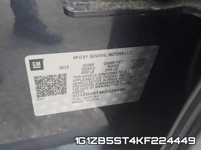 1G1ZB5ST4KF224449 фото 2