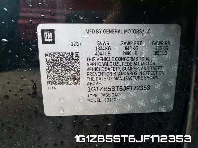 1G1ZB5ST6JF172353 фото 2