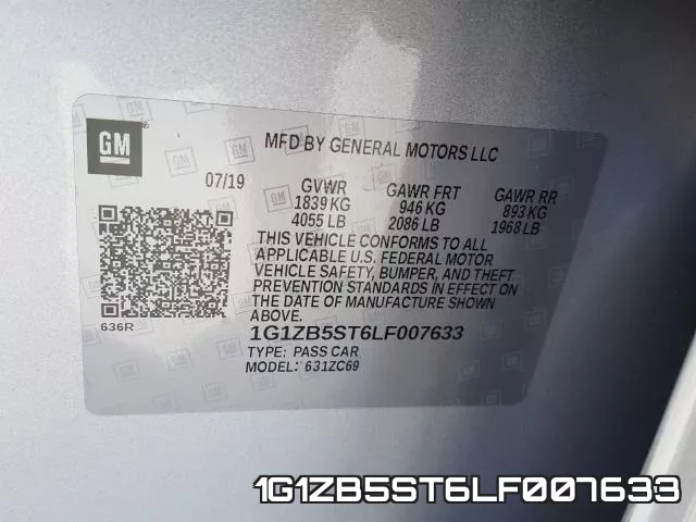 1G1ZB5ST6LF007633 фото 2