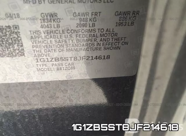 1G1ZB5ST8JF214618 фото 10