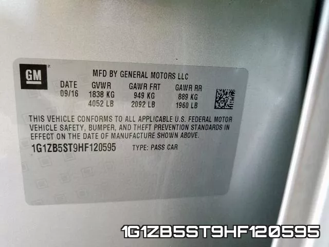 1G1ZB5ST9HF120595 фото 2