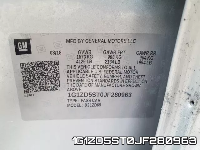 1G1ZD5ST0JF280963 фото 2