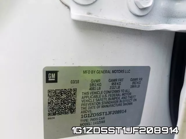 1G1ZD5ST1JF208914 фото 2