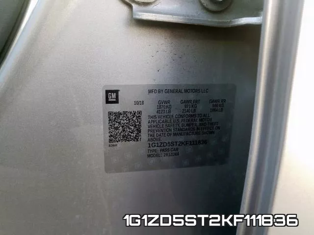 1G1ZD5ST2KF111836 фото 2