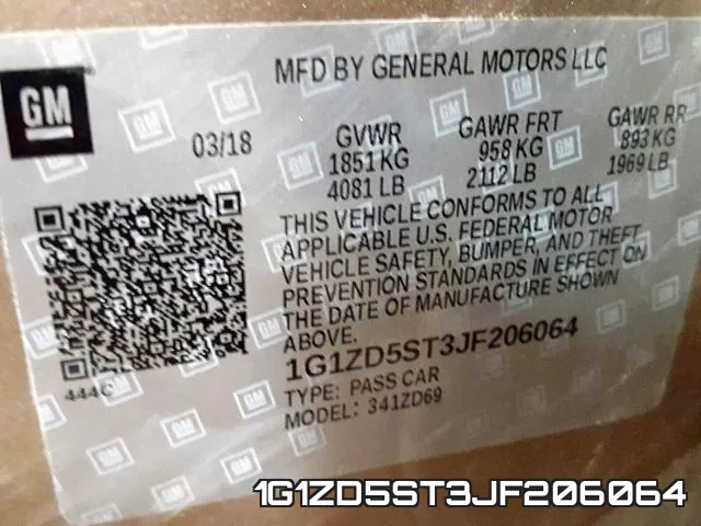 1G1ZD5ST3JF206064 фото 2