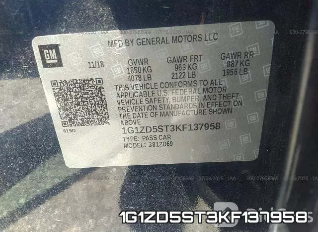 1G1ZD5ST3KF137958 фото 10