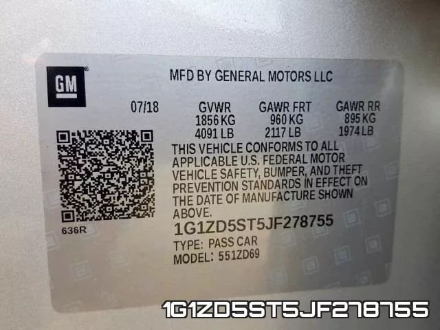 1G1ZD5ST5JF278755 фото 2