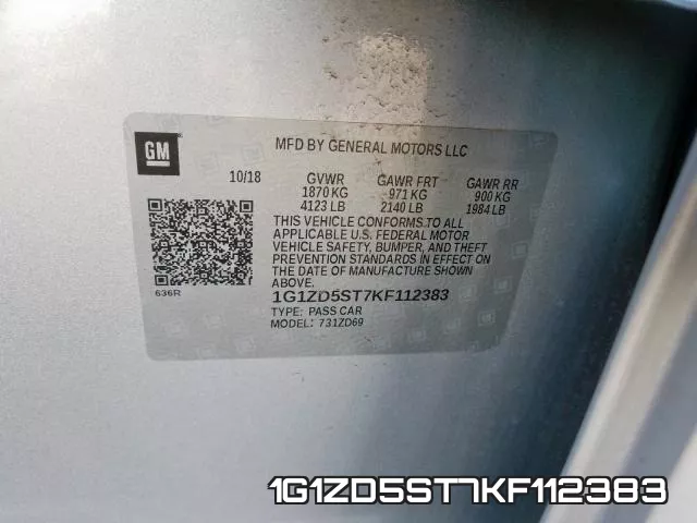1G1ZD5ST7KF112383 фото 2