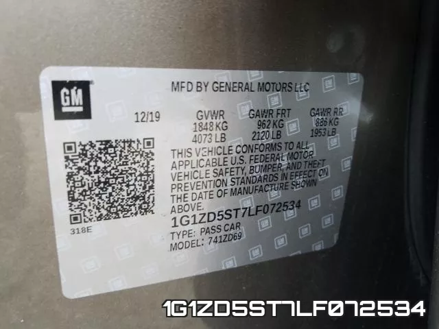 1G1ZD5ST7LF072534 фото 2