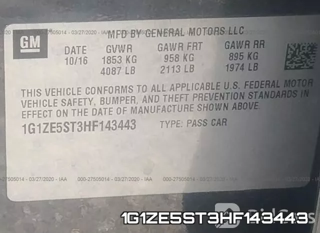 1G1ZE5ST3HF143443 фото 10