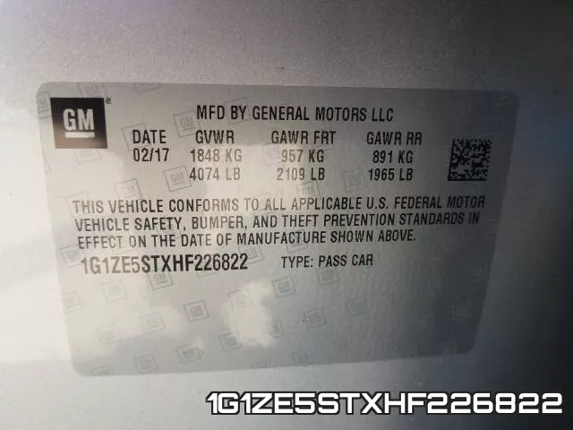 1G1ZE5STXHF226822 фото 2