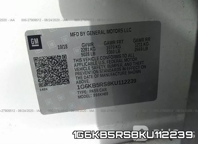 1G6KB5RS8KU112239 фото 10