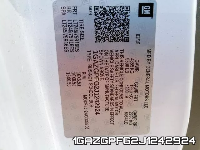 1GAZGPFG2J1242924 фото 2