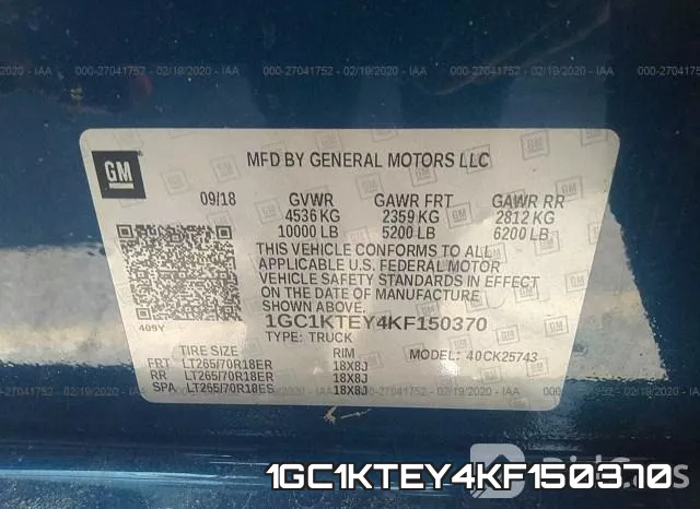 1GC1KTEY4KF150370 фото 10