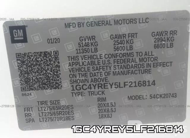 1GC4YREY5LF216814 фото 10