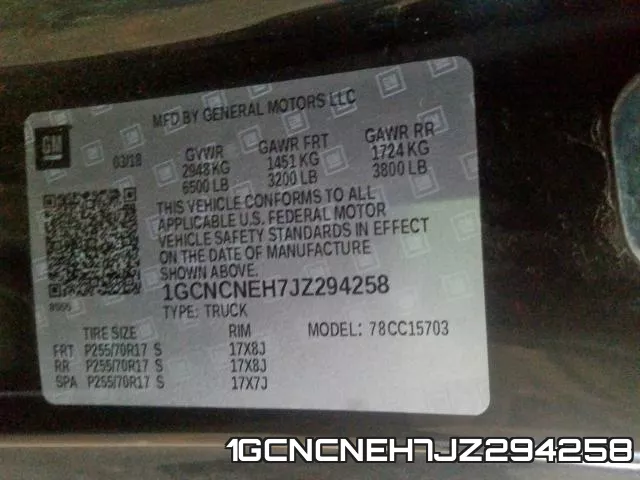 1GCNCNEH7JZ294258 фото 2
