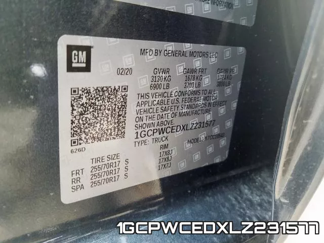 1GCPWCEDXLZ231577 фото 2