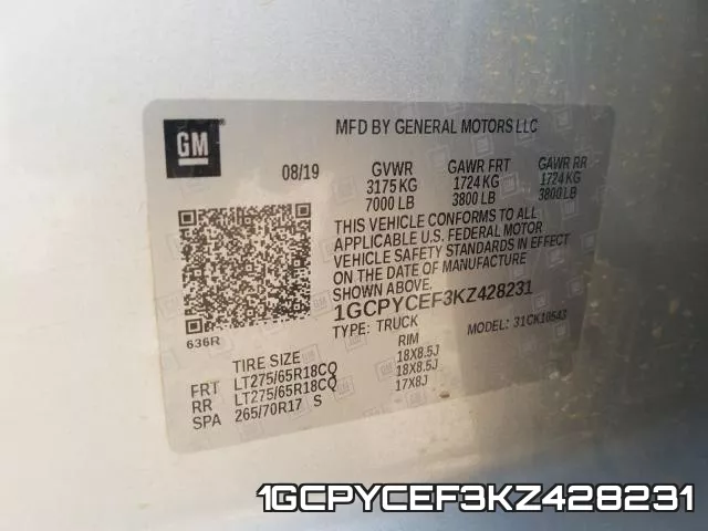 1GCPYCEF3KZ428231 фото 2