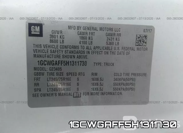 1GCWGAFF5H1311730 фото 10