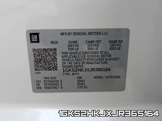 1GKS2HKJXJR365164 фото 2