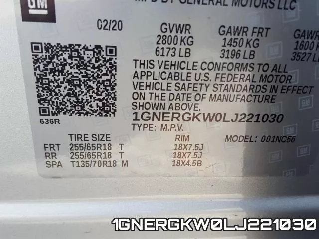 1GNERGKW0LJ221030 фото 2