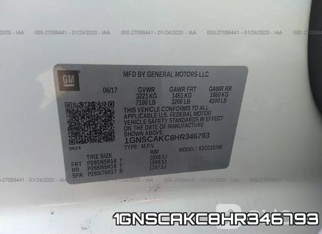 1GNSCAKC8HR346793 фото 10
