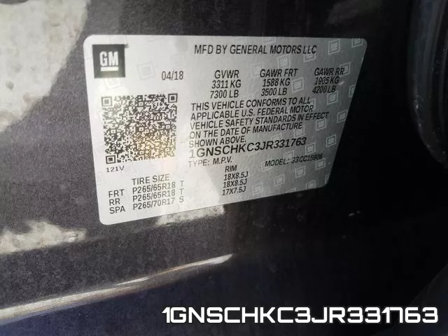 1GNSCHKC3JR331763 фото 2