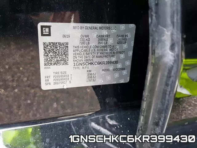 1GNSCHKC6KR399430 фото 2
