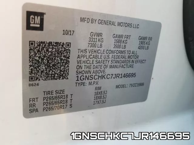 1GNSCHKC7JR146695 фото 2