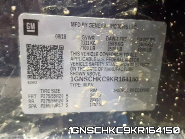 1GNSCHKC9KR164150 фото 2