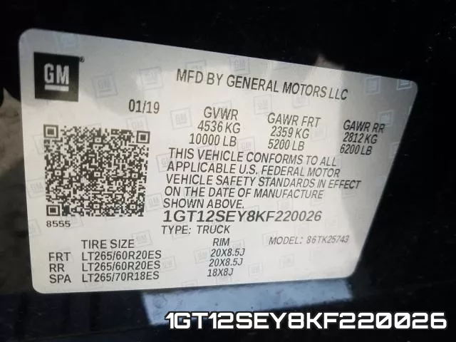 1GT12SEY8KF220026 фото 2