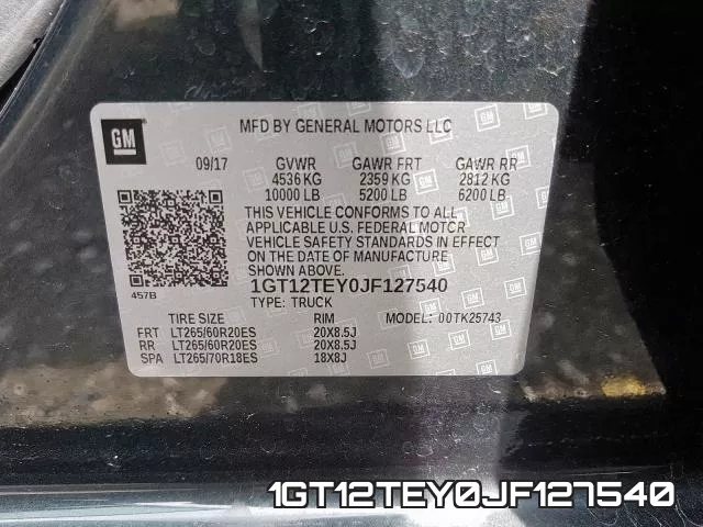 1GT12TEY0JF127540 фото 2