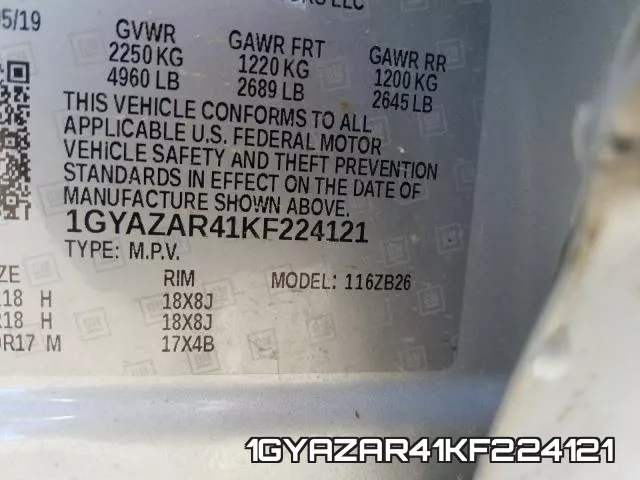 1GYAZAR41KF224121 фото 2