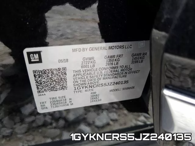 1GYKNCRS5JZ240135 фото 2