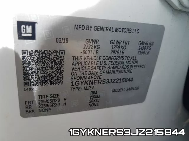 1GYKNERS3JZ215844 фото 2