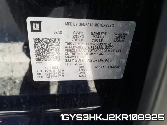 1GYS3HKJ2KR108925 фото 2