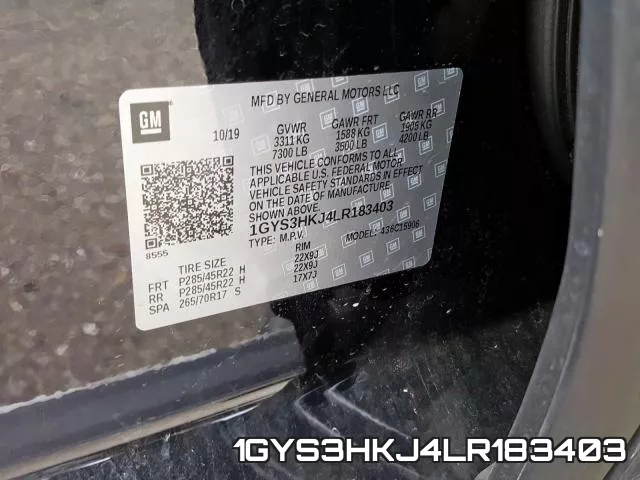 1GYS3HKJ4LR183403 фото 2