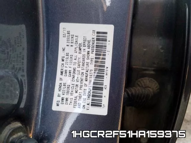 1HGCR2F51HA159375 фото 2